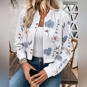 Elegant Floral Women's Bomber Jacket
